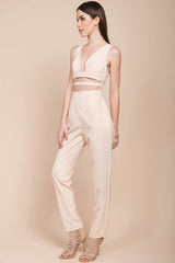 Beverly cutout Dressy Jumpsuit Blush