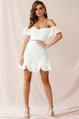 Chi Chi Sweetheart Neckline Off-Shoulder Dress White