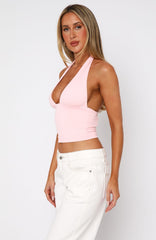 When I'm With You Halter Top Baby Pink