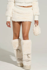COLDEST WINTER FUR MINI SKIRT IN WHITE