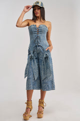 DREAMING BIG PAISLEY DENIM GAUCHO