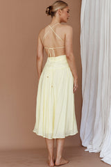Destination Open Back Midi Dress Lemon