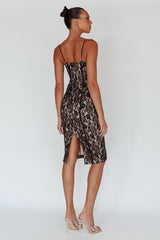 Aura Lace Midi Dress Black