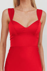 Baylin Layered Mermaid Hem Maxi Dress Red