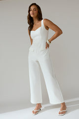 Atheena Faux Pocket Jumpsuit White