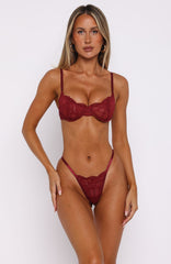 Fine Arts Lace Lingerie Set Wine