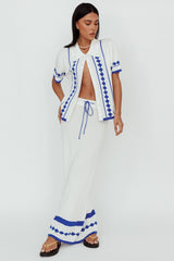 Amalfi Sun Knit Maxi Skirt White