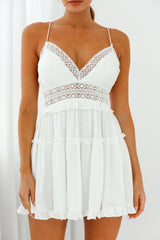 Desert Rose Crochet Tie-Up Back Sun Dress White