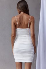 Casanova Ruched String-Tie Dress White