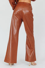 Coussin Faux Leather Pants Terracotta