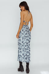 Alivia Tied Back Maxi Dress Floral Black