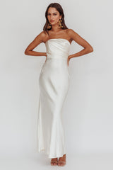 City Of Stars Strapless Maxi Dress Oyster
