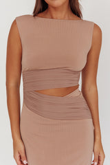 Costa Cut-Out Waist Maxi Dress Ecru