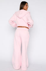 Come A Long Way Wide Leg Sweatpants Pink