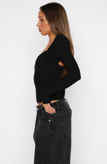 Different Time Long Sleeve Bustier Black