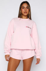 Trouble Maker Oversized Sweater Baby Pink