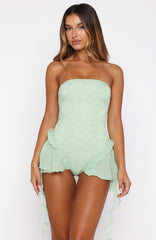 Spring Fairy Mini Dress Soft Green