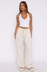Hiding Out Wide Leg Pants Oat