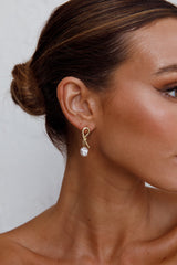 Ariel Pearl Drop Earrings Gold