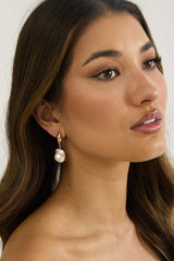Arna Baroque Pearl Drop Earrings Gold/Pearl