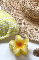 Floral Charm Hair Clip Yellow