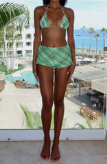 Forever Life Booty Shorts Citrus Check