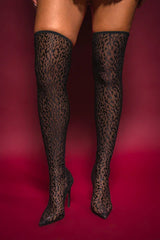 AZALEA WANG FREYJA OVER THE KNEE LACE BOOT IN BLACK