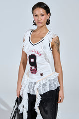 PLAY WITH MY HEART RUFFLE JERSEY