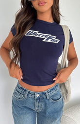 Make It About You Baby Tee Dark Navy