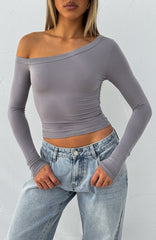 Predicting The Future Long Sleeve Top Grey Mist
