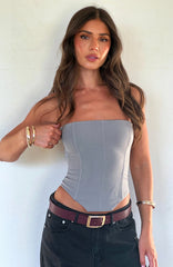 Let It Go Strapless Bustier Slate