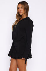 Can't Get Me Long Sleeve Mini Dress Black