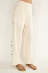 Dahlise Bead Trim Pants Cream