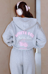 Love Me Tender Oversized Hoodie Dark Grey Marle