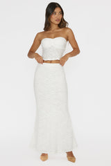 Chat Me Up Embellished Maxi Skirt White