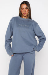 Stay Lifted Oversized Sweater Ocean