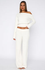 Please Be Mine Knit Pants Off White