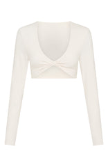 Over The Line Long Sleeve Crop Cream