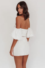 Daily Love Fitted Mini Skirt White