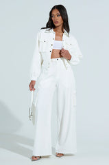 BUTTERCUP CARGO TROUSER IN WHITE