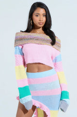 PRETTY LIKE ME OFF THE SHOULDER SWEATER