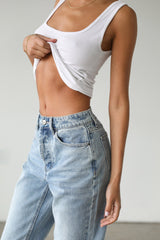 DOGMA Classic High Rise Straight Leg Denim Jeans Light Wash