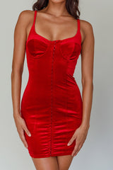 Allie Hook & Eye Mini Dress Velvet Burgundy