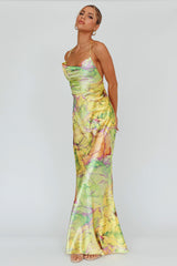 Bailey Strappy Chain Back Maxi Dress Lime