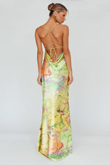 Bailey Strappy Chain Back Maxi Dress Lime