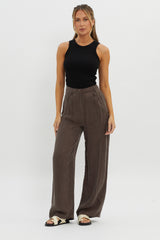 Dodie Straight Leg Trouser Pants Warm Grey