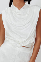 Cruising Twist Waist Top White