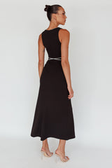 Del Sol Diamante Rope Maxi Dress Black