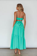 Bondi Waist Tie Maxi Skirt Apple