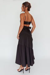 Bondi Waist Tie Maxi Skirt Black